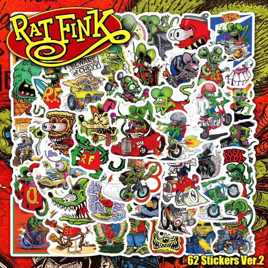 ラットフィンク ステッカー 62枚セット PVC 防水 シール Rat Fink