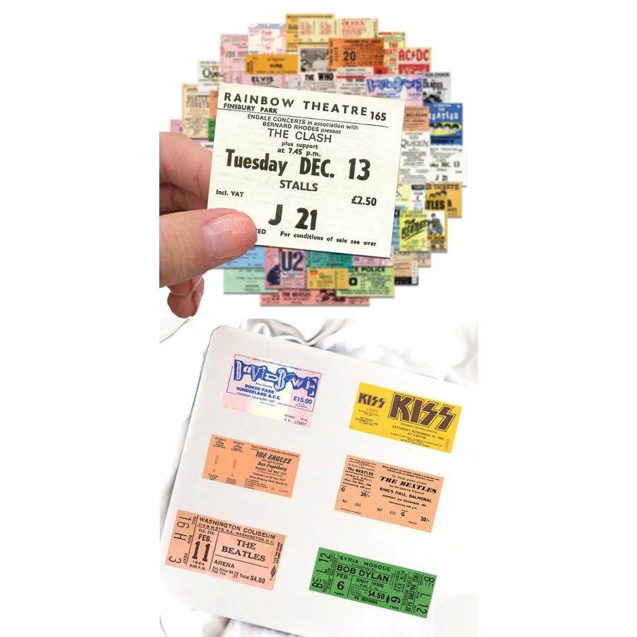 洋楽 ロックバンド ライブ チケット ステッカー 55枚セット