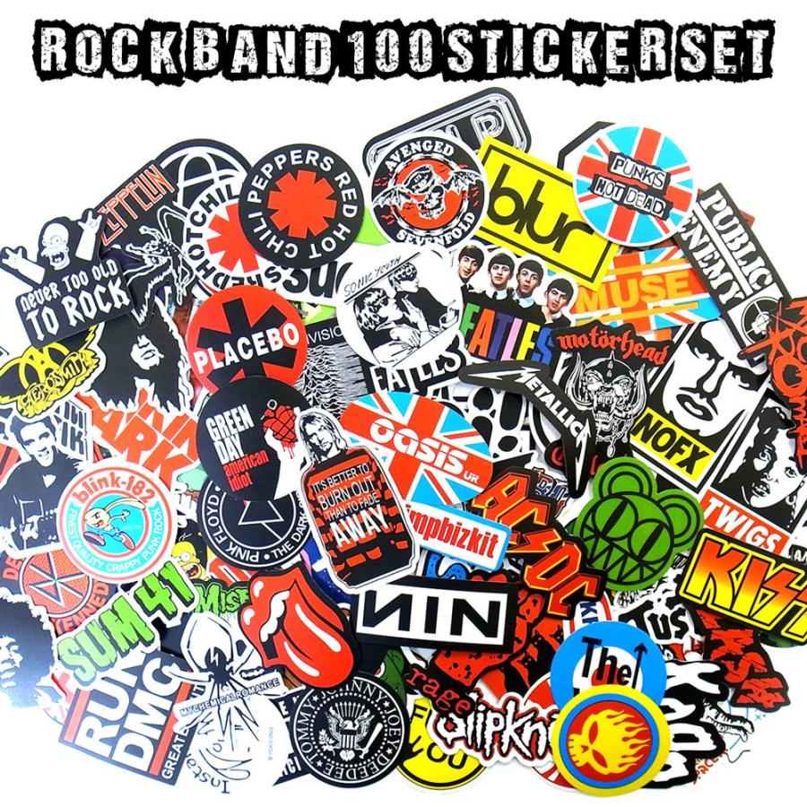 Sale 洋楽 ロックバンド ステッカー 100枚セット Pvc 防水 シール パンク ロック ニルヴァーナ レッチリ ピストルズ Rocksticker Lupo 通販 Yahoo ショッピング