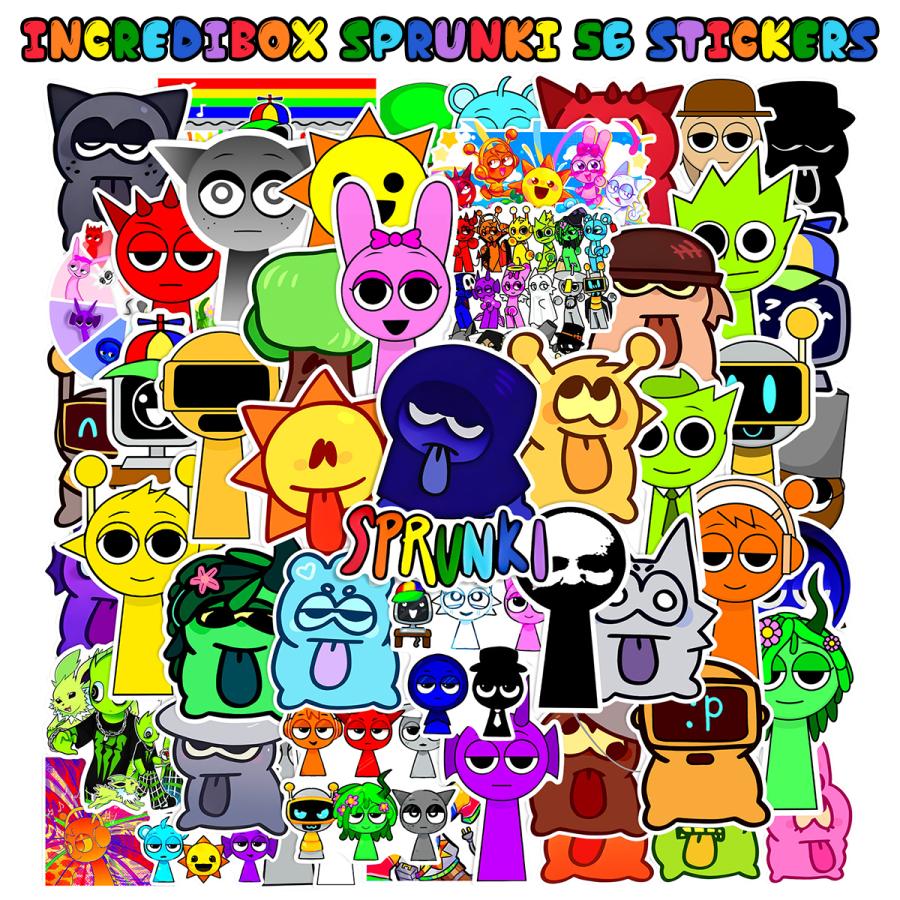 スプランキー 52枚セット PVC 防水 シール Incredibox Sprunki インク
