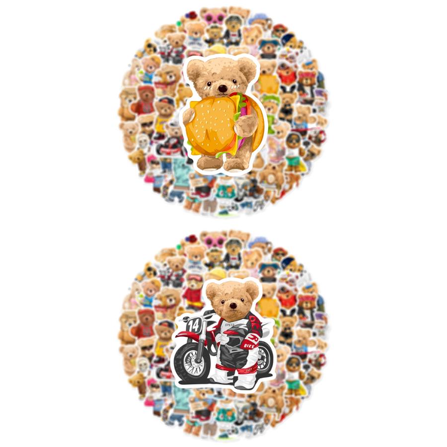 テディベア ステッカー 60枚セット 防水 シール Teddy bear クマ くま