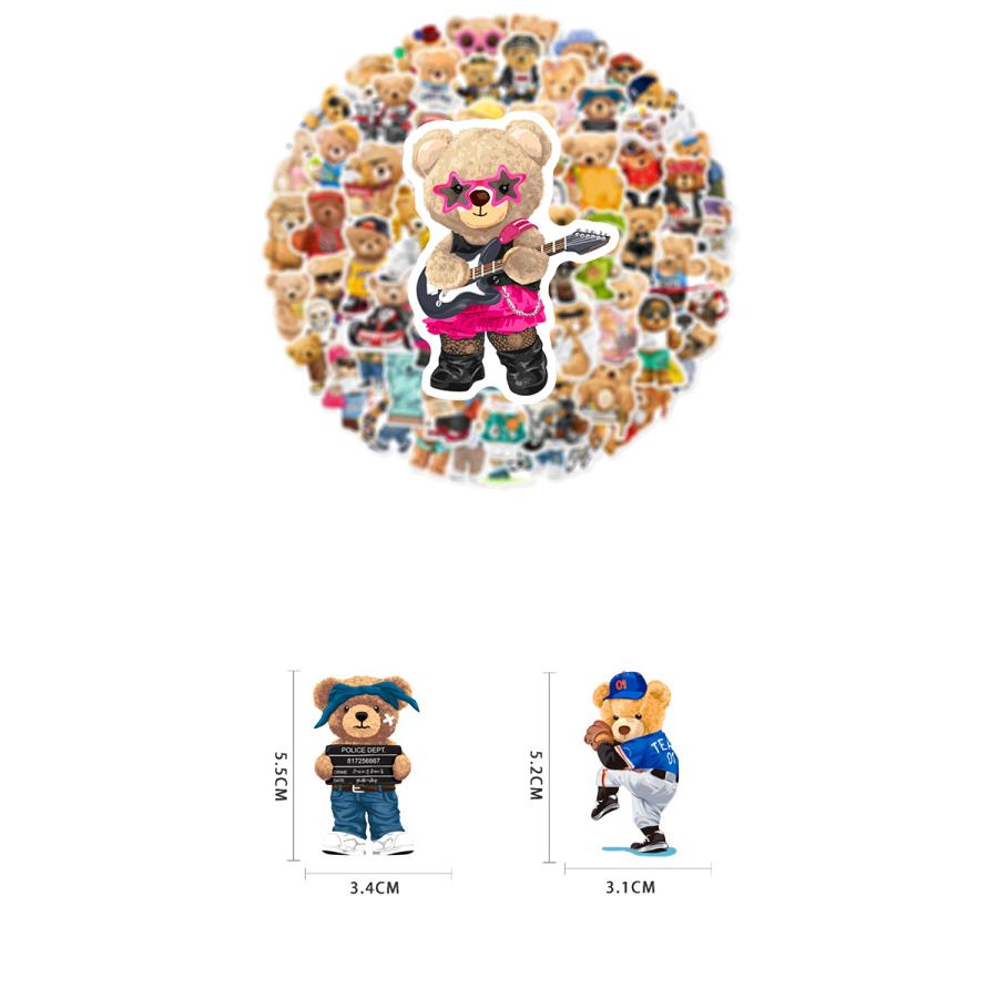 テディベア ステッカー 60枚セット 防水 シール Teddy bear クマ くま