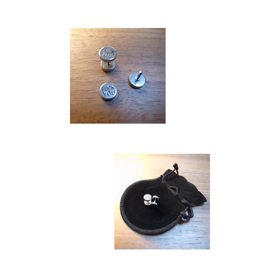 メンズ モチーフ ピアス 2個セット サンダー スクリュー ネジ Fuck you