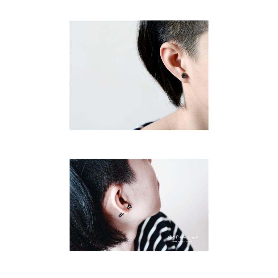 メンズ モチーフ ピアス 2個セット サンダー スクリュー ネジ Fuck you