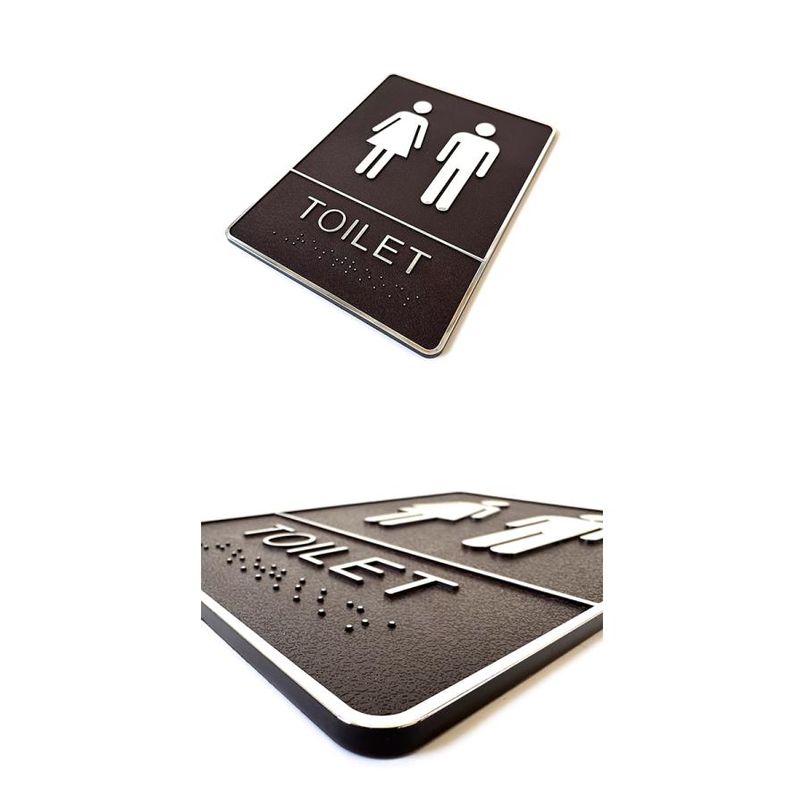 トイレ サインプレート 15cm×21cm TOILET 標識 DIY 表示 看板 ドア