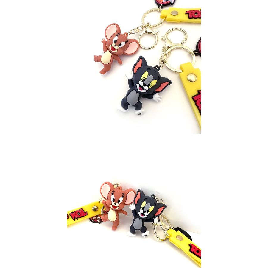 トムとジェリー 立体 マスコット キーホルダー 2個セット ストラップ付き キーリング TOM & JERRY トムジェリー トムアンドジェリー アニメ キャラクター | ブランド登録なし | 13