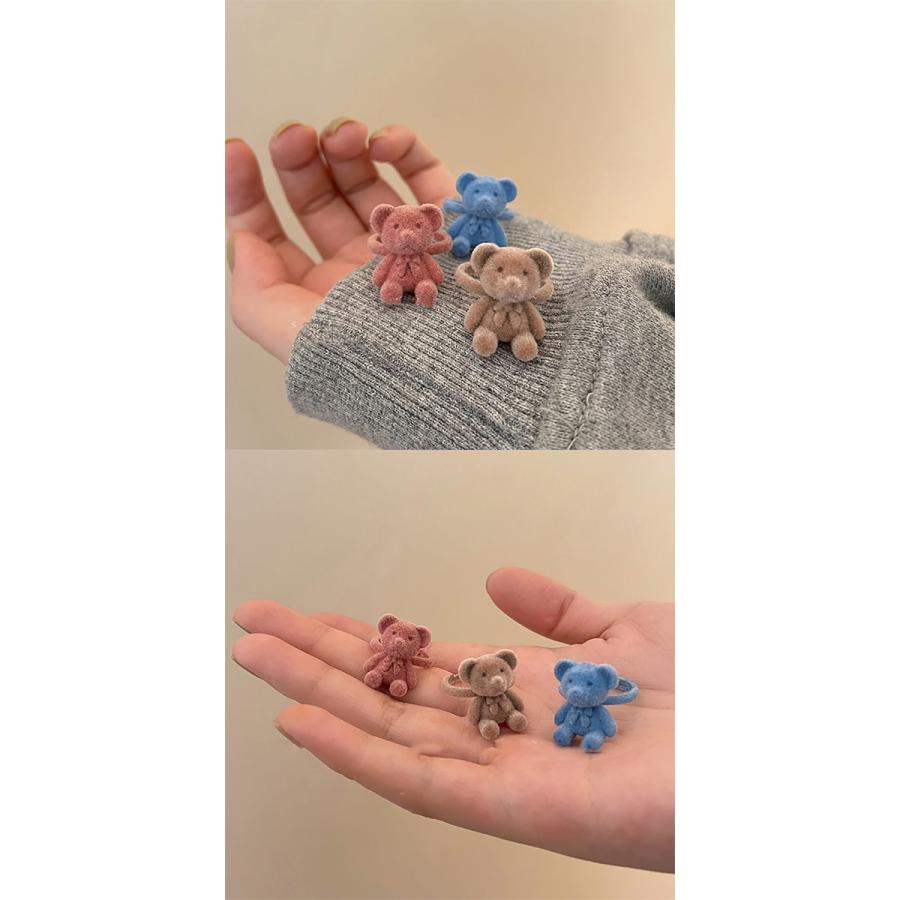 フロッキー テディベア&リボン リング 指輪 クマ くま リボン シルバー