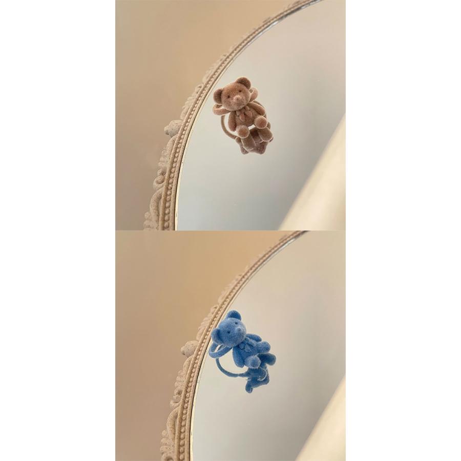 フロッキー テディベア&リボン リング 指輪 クマ くま リボン シルバー