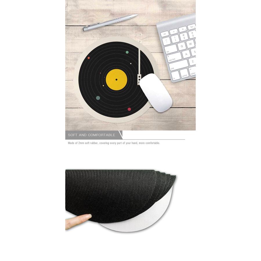 Vinyl レコード ノンスリップラウンド マウスパッド 22×22cm マウス