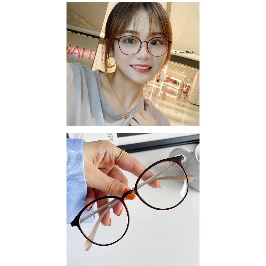 ウェリントン型 大きめ 伊達メガネ 全4色 ブルーライトカット UV