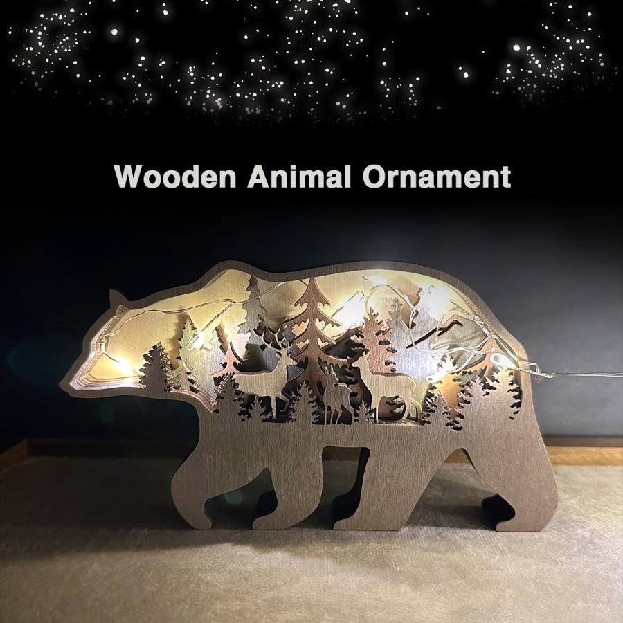木製 動物の置物 多層彫り クマの置物 鹿 シカ 木彫りの熊 熊の 木製 動物の置物 多層彫り クマの置物 鹿 シカ 木彫りの熊 熊の