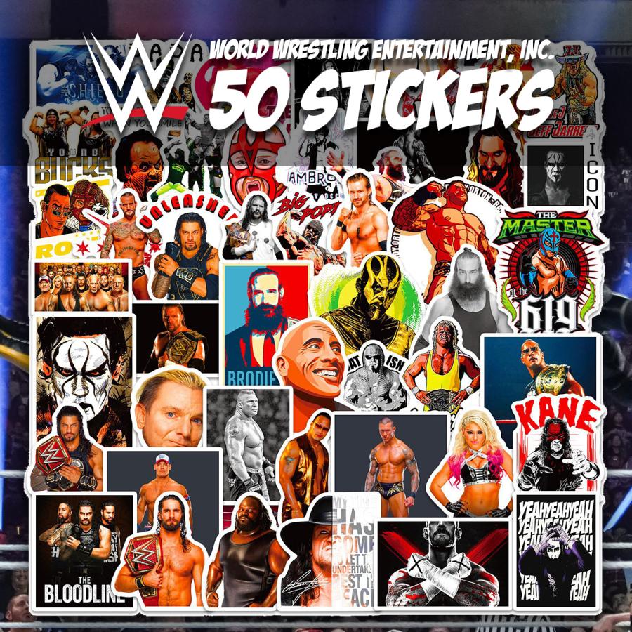 WWE プロレス ステッカー 50枚セット PVC 防水 シール グッズ