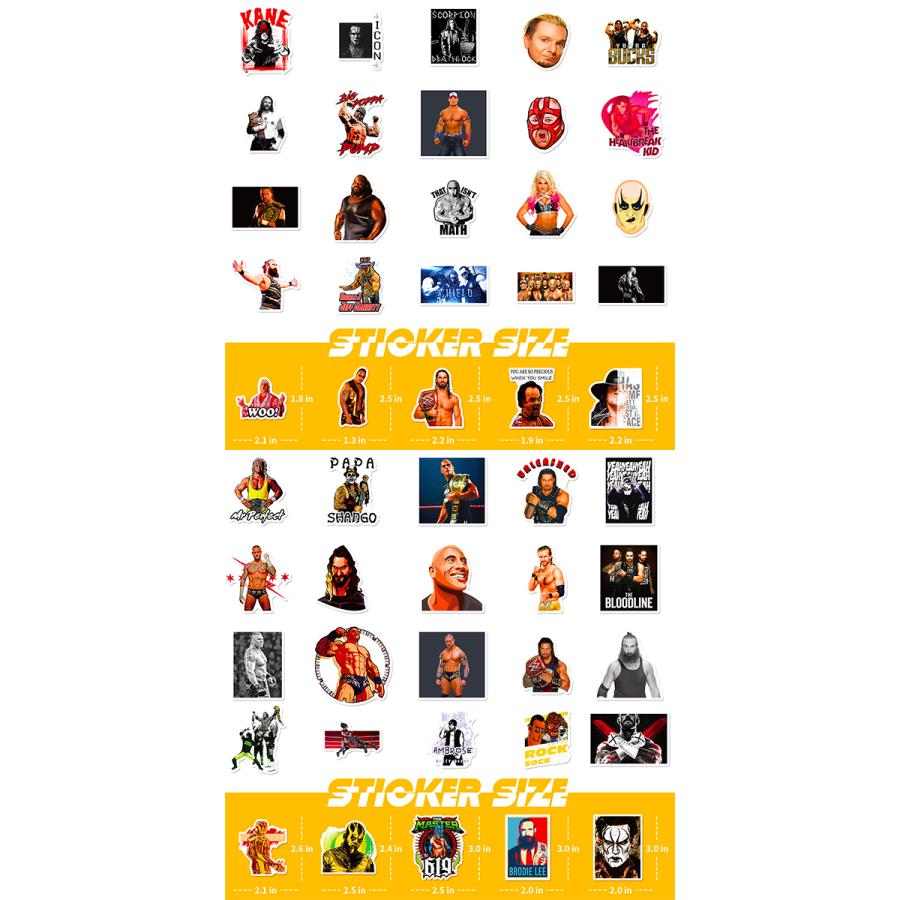 WWE プロレス ステッカー 50枚セット PVC 防水 シール グッズ アメリカ 