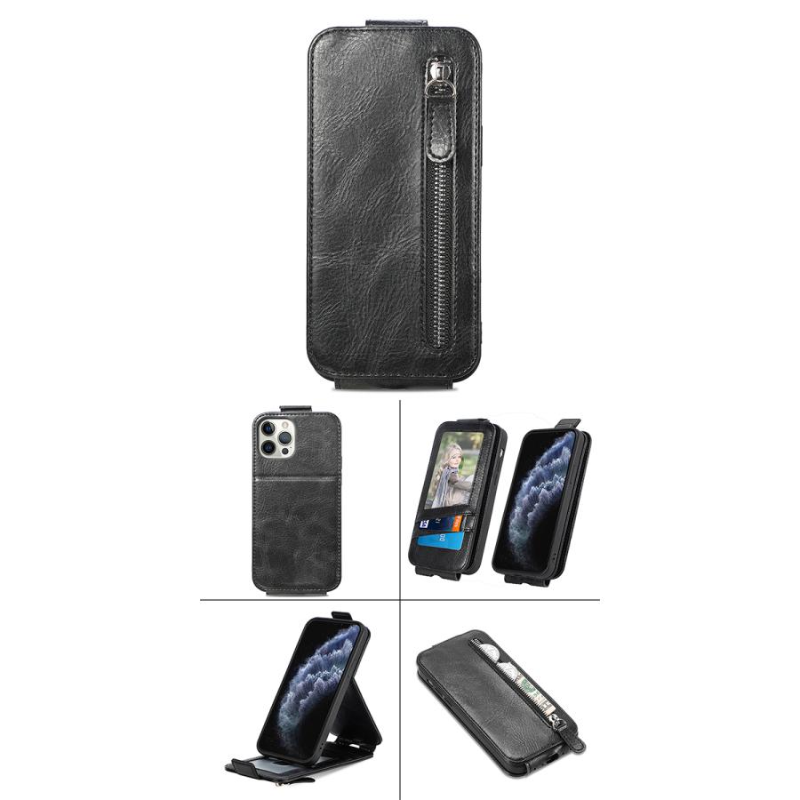 黒 レザー ケース ジッパー付き lupo_zipper-i14-01