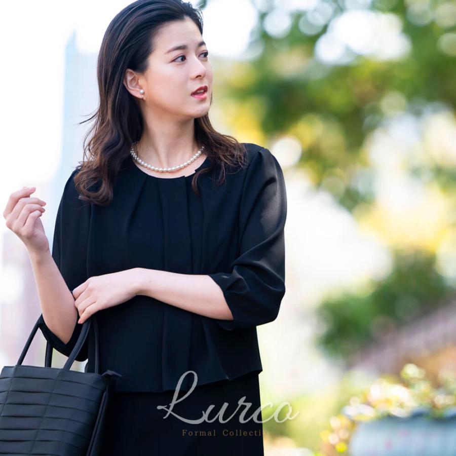 Lurco 喪服 レディース ブラックフォーマル 夏用 ワンピース 前 Lurco 喪服 レディース ブラックフォーマル 夏用 ワンピース 前