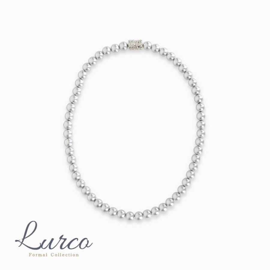 Lurco（ルルコ） ブラックフォーマル グレーパールネックレス 8mm 葬儀