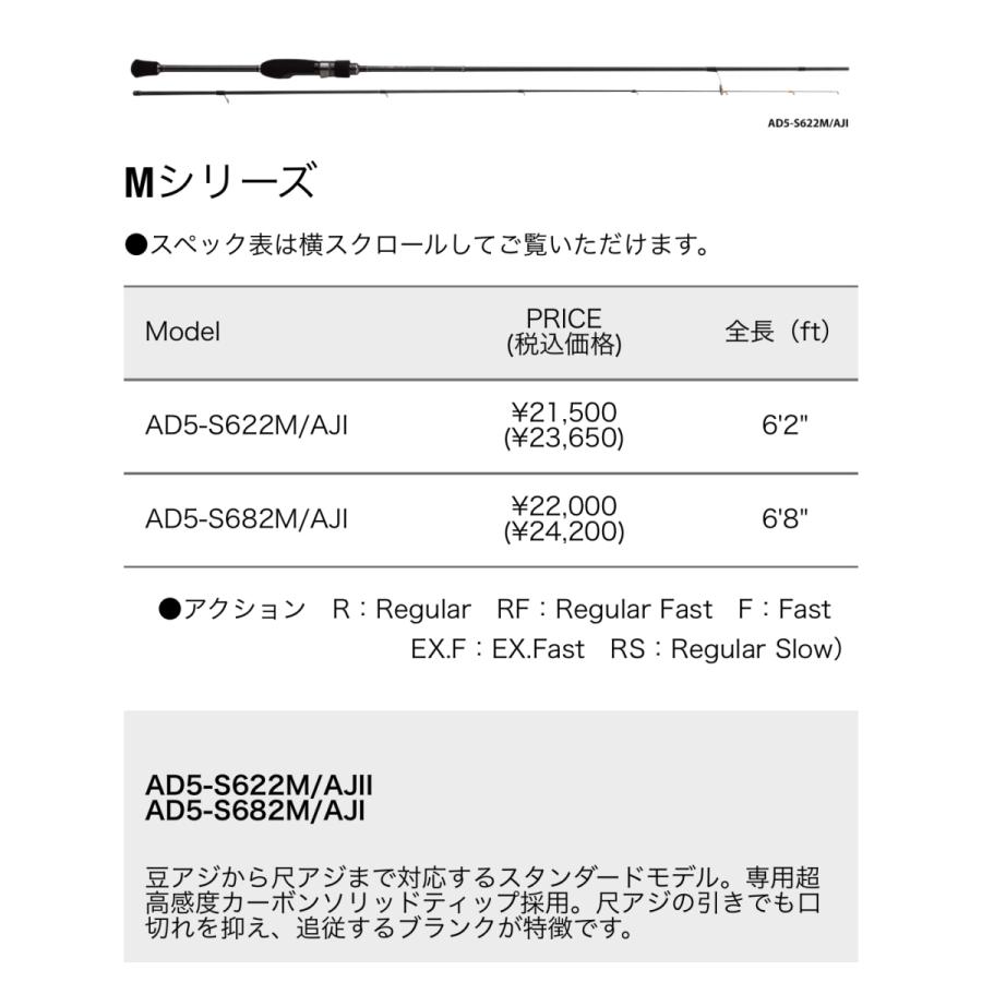 メジャークラフト　鯵道5G AD5-S622M/AJI Major Craft（メジャークラフト） 鯵道5G AD5-S622M/AJI Mシリーズ AJI