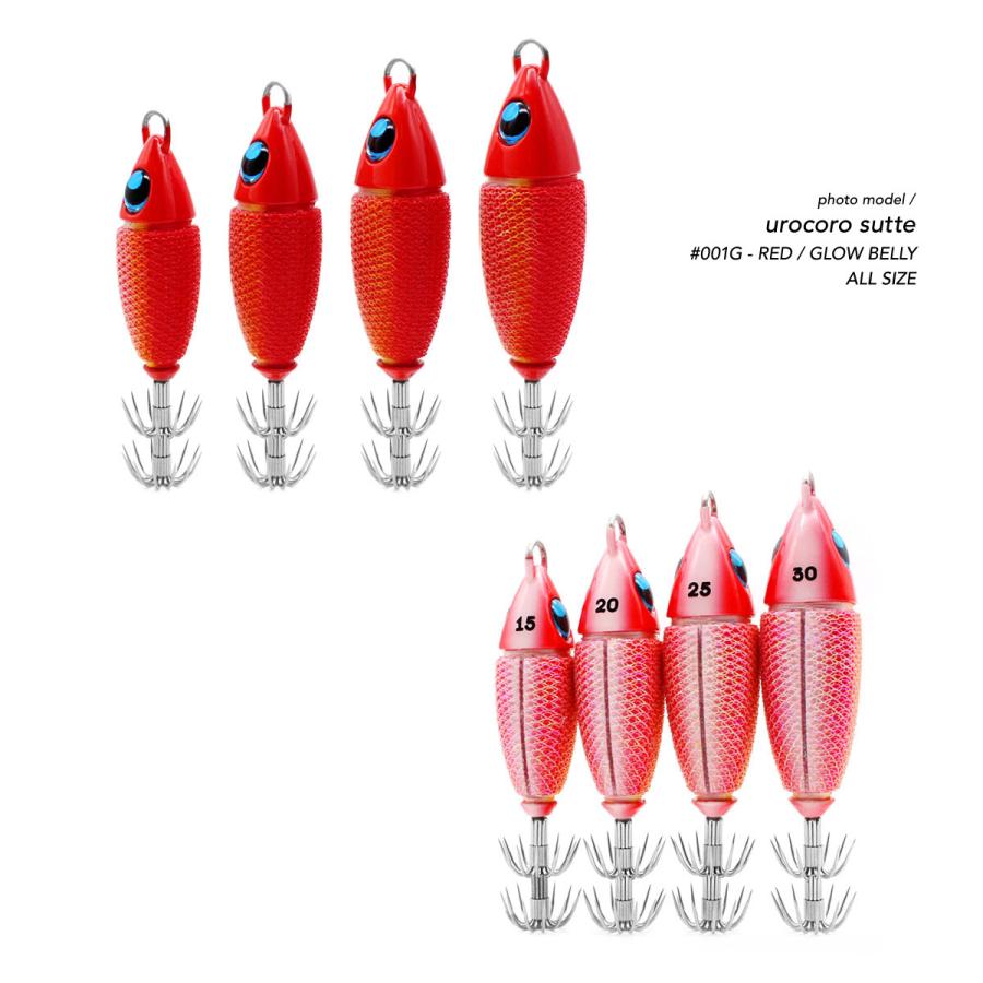 うにいくらウロコ ウロコロスッテ 20号 ４個　スリム 15号 ４個 uroco ウロコロスッテ 20号 #005 ブラック : ルアープラス - 通販