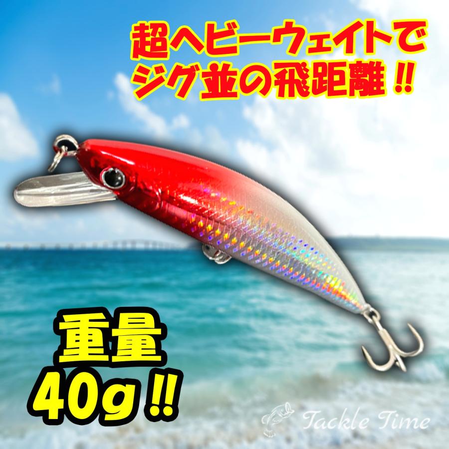 シンキングミノー 40g 12cm 120mm シーバス ルアー セット ヘビー ミノー ヒラメ 青物 サーフ 飛距離 ジグ並 飛ぶ 重い｜lureshop｜06