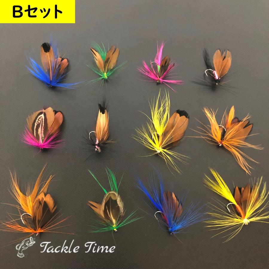フライ 毛針 テンカラ セット ドライ 渓流 釣り トラウト ヤマメ ニジマス イワナ メバル 入門 初心者 海 ルアー、フライ フライ 毛針 テンカラ 釣り 渓流 トラウト ニジマス セット 入門 No341
