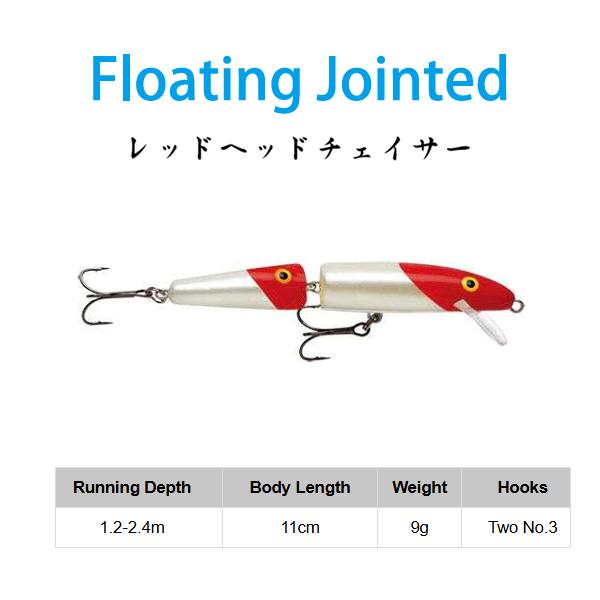 Rapala J11 RHC ラパラ　レッドヘッドチェイサー ラパラ J11-RHC レッドヘッドチェイサー フローティング