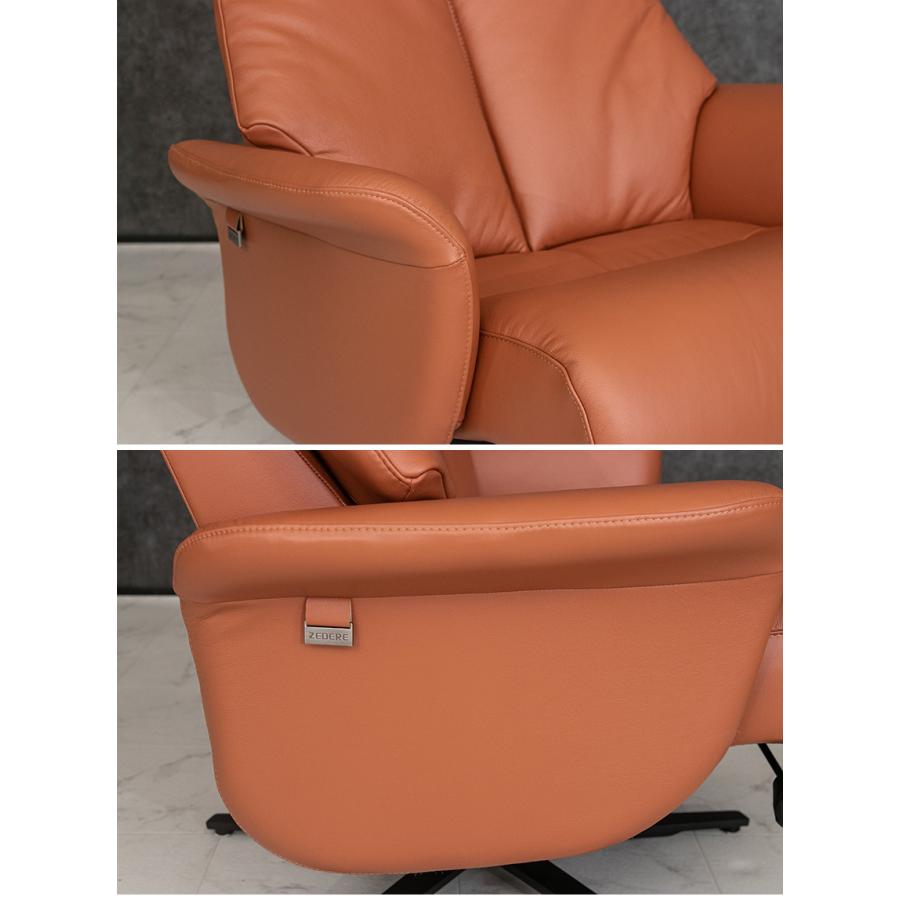 ブラウン レザー リクライニングチェア パーソナルチェア リクライニングチェア レザー 総革 1人掛け