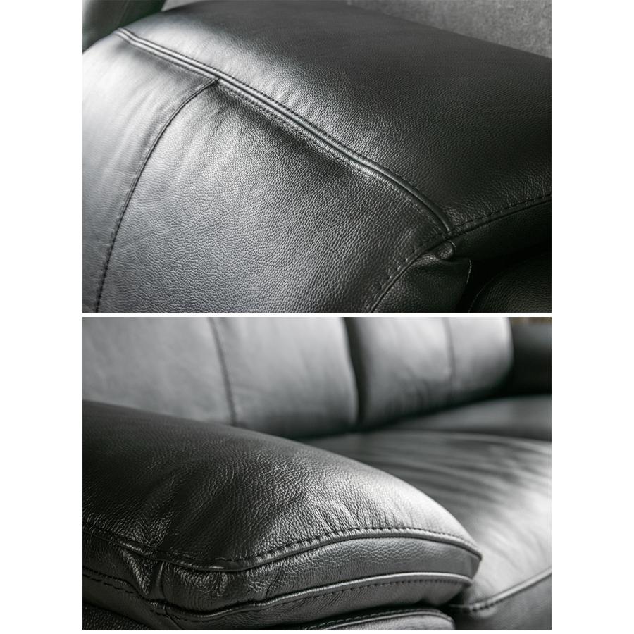 ソファ　ソファー　リクライニング　PU＋ブラック　3人掛け　レザー　オットマン ソファ ソファー レザー 本革 3人掛け モダン おしゃれ ヘッド