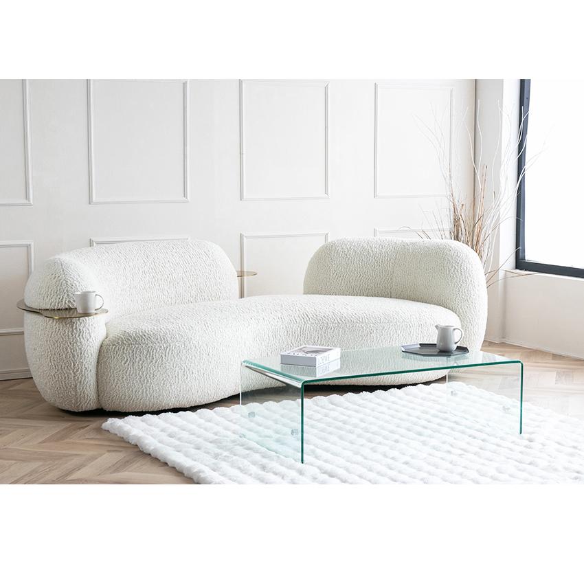 ソファー 3人掛け 4人掛け ブークレ サイドテーブル付き 高級ソファ