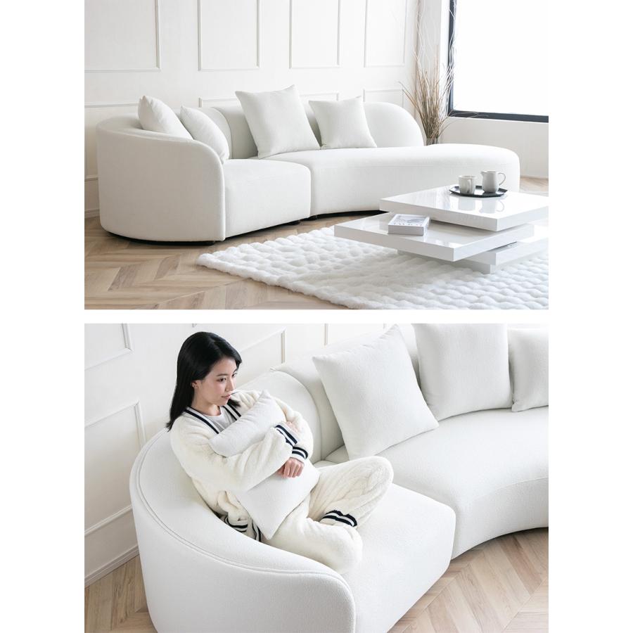 ソファー 295cm 大型 ラウンドソファ 丸型 カウチソファ 3人掛け