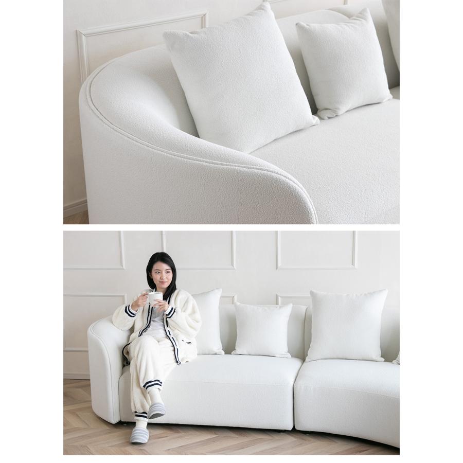 ソファー 345cm 大型 ラウンドソファ 丸型 カウチソファ 3人掛け 4人