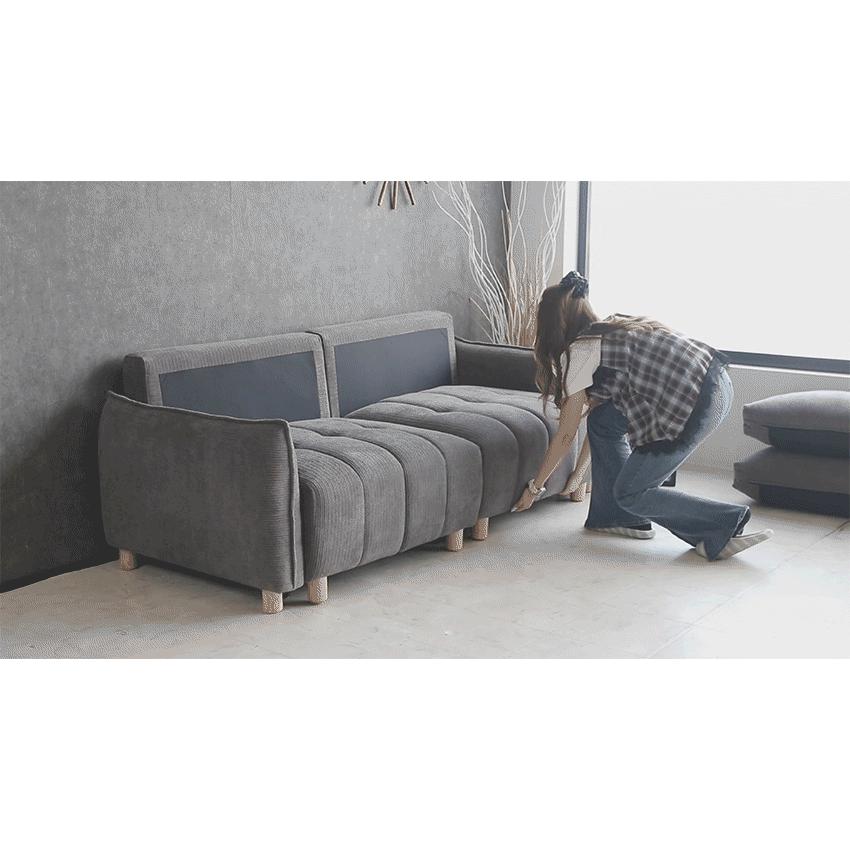 ソファー ソファベッド 4way 3人掛け 198cm ごろ寝 大きい 座面 広い