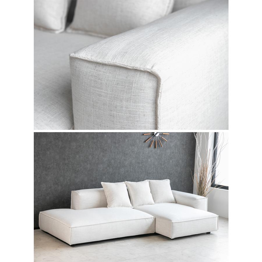 3人掛けカウチソファ　ブラント　ファブリック　フルカバーリング　クッション２個付 3人掛けカウチソファ ブラント ファブリック フルカバーリング