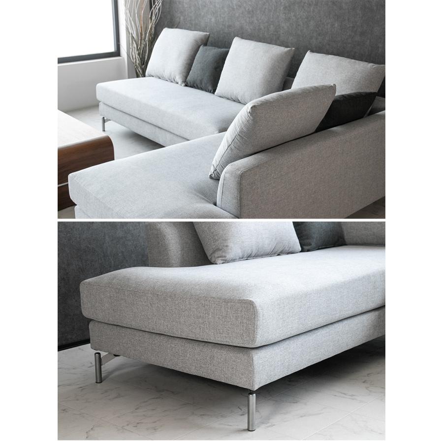 展示品■モダンデザイン■ファブリック■カウチソファ■フェザークッション付き■ ソファ ソファー ファブリック 3人掛け カウチソファ モダン おしゃれ