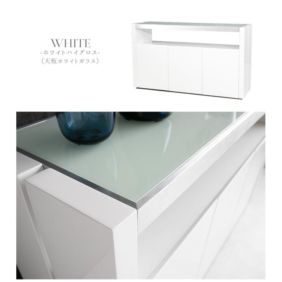 キャビネット サイドボード 木製 おしゃれ 白 鏡面仕上げ