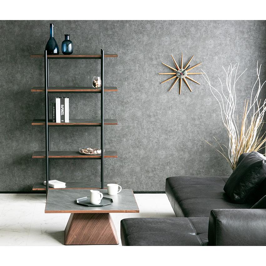 オープンシェルフ 大理石調 おしゃれ ダークグレー ライトグレー