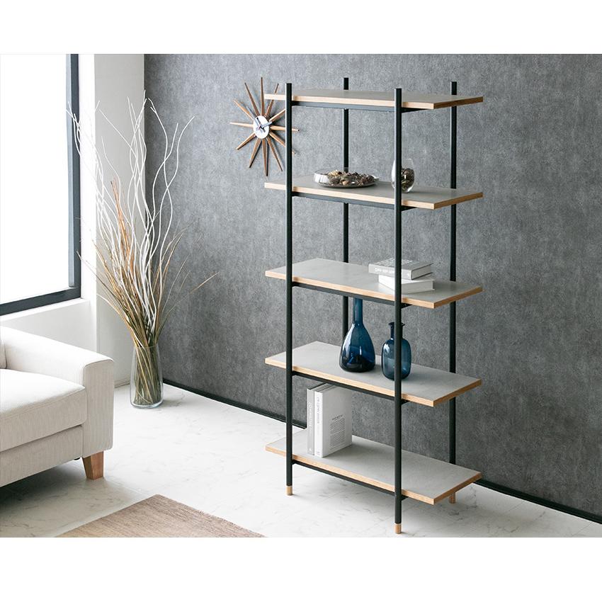 オープンシェルフ５段　大理石柄 ekagulife_59282