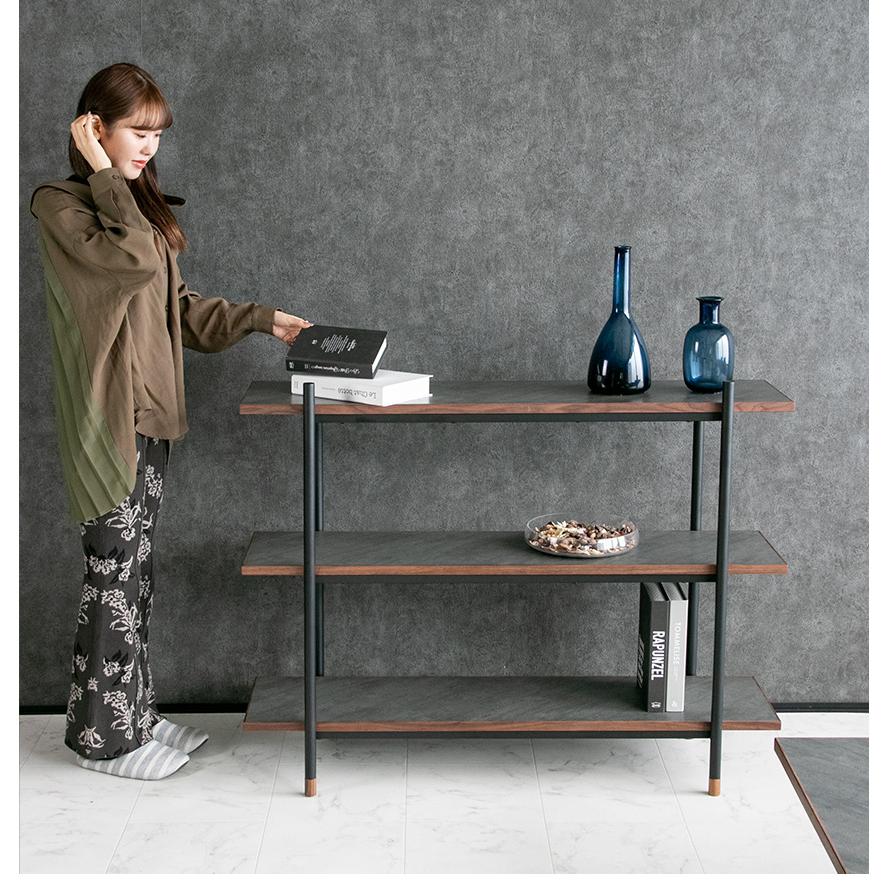 オープンシェルフ 大理石調 おしゃれ ダークグレー ライトグレー