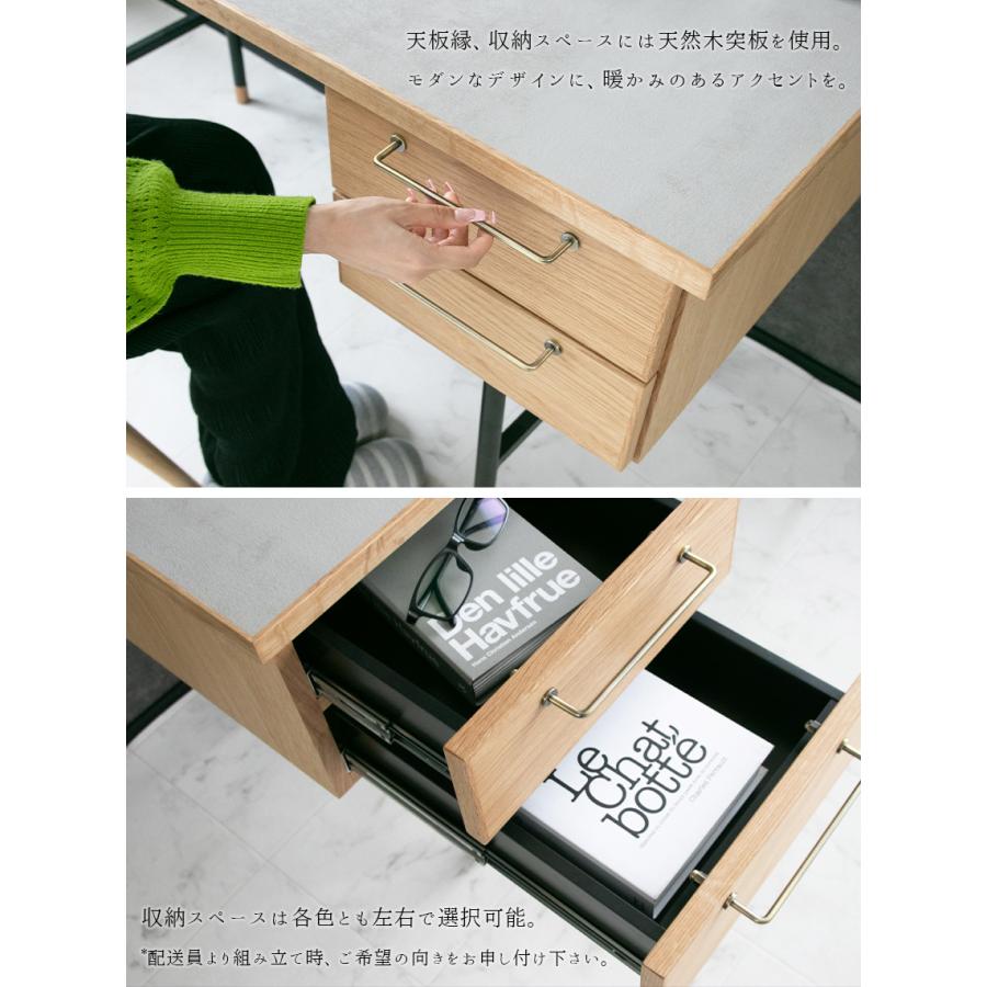 デスク メラミン 石目柄 机 書斎机 パソコンデスク 高級 グレー