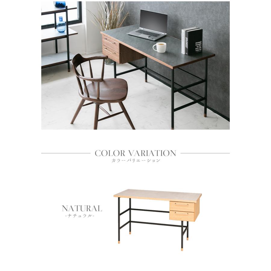 デスク メラミン 石目柄 机 書斎机 パソコンデスク 高級 グレー