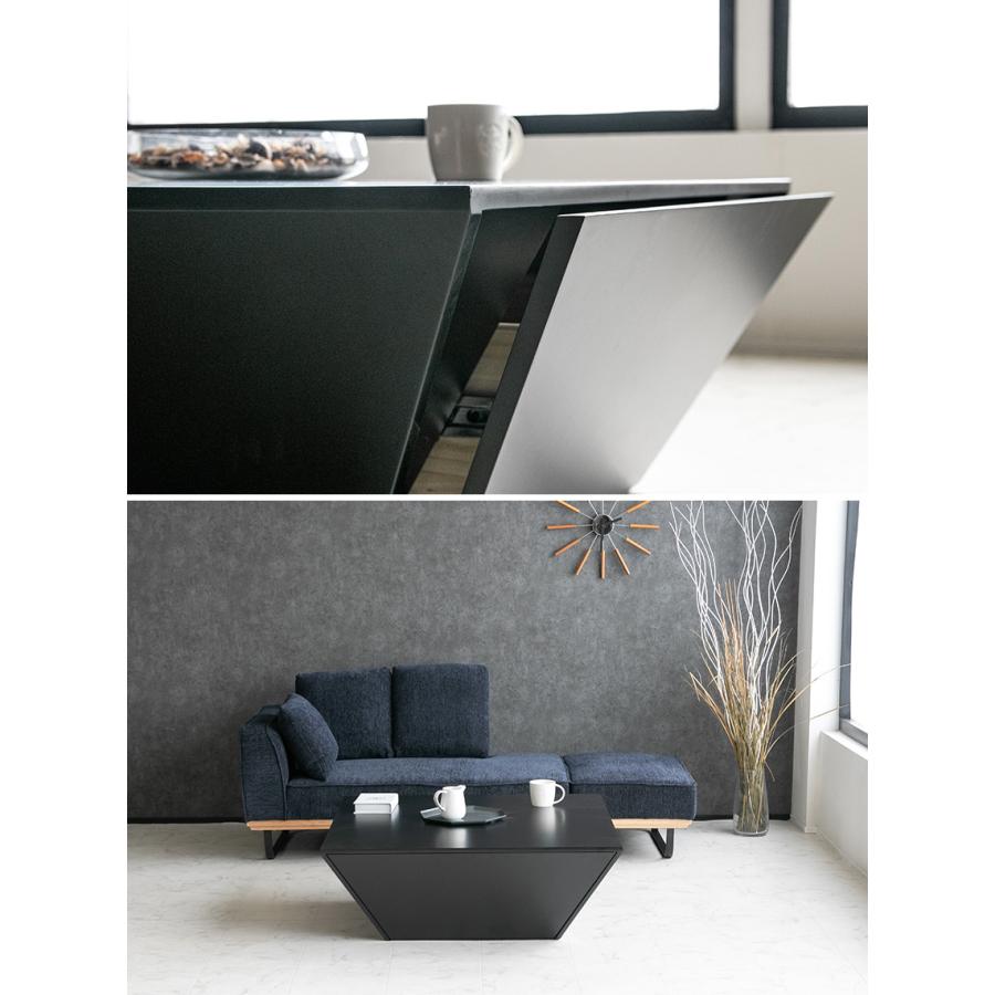 ローテーブル センター リビングテーブル ブラック 黒 引出し 収納 100cm