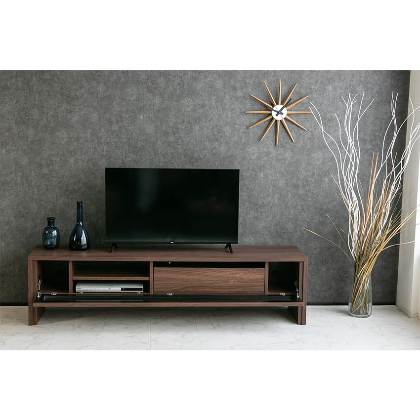 サ*ノ様 ダークブラウン テレビ台 ローボード 収納 前面ガラス 180センチ テレビ台 ローボード 収納 180cm おしゃれ 北欧 ガラス テレビボード
