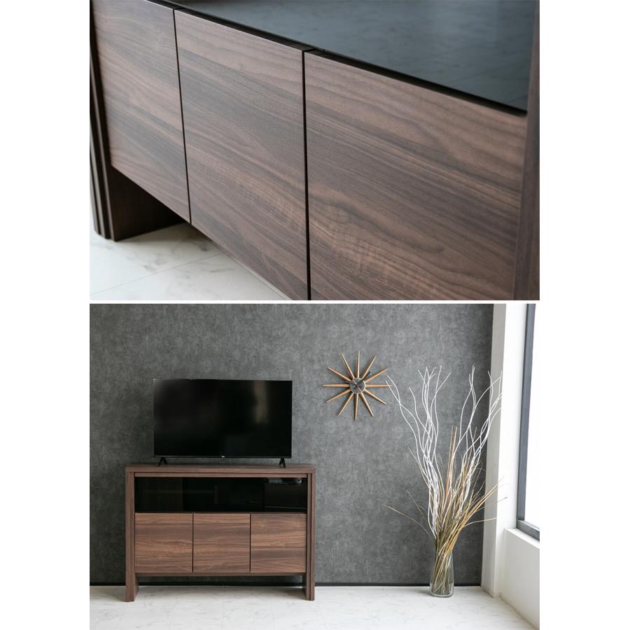 サイドボード キャビネット 収納 120cm おしゃれ 北欧 テレビ台 ハイタイプ ガラス 茶 引き出し 扉付き 収納付き 国産 日本製 モダン リビングボードの画像