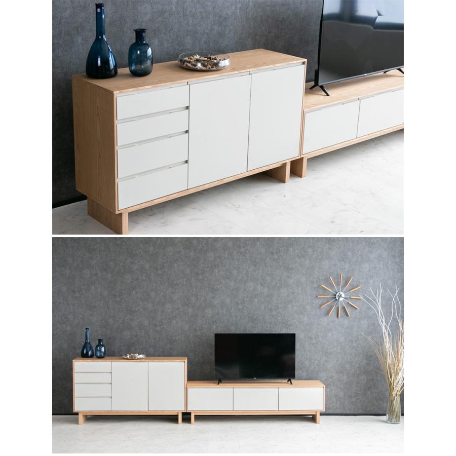 サイドボード リビングボード キャビネット ナチュラル 突板