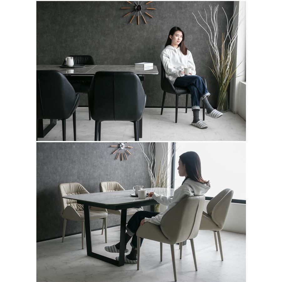 ダイニングチェア 2脚セット おしゃれ 北欧 高級感 ベージュ ブラック 黒 モダン合成皮革 レザー 椅子 高級 ダイニングチェア同色2脚セット Lushroom 通販 Yahoo ショッピング