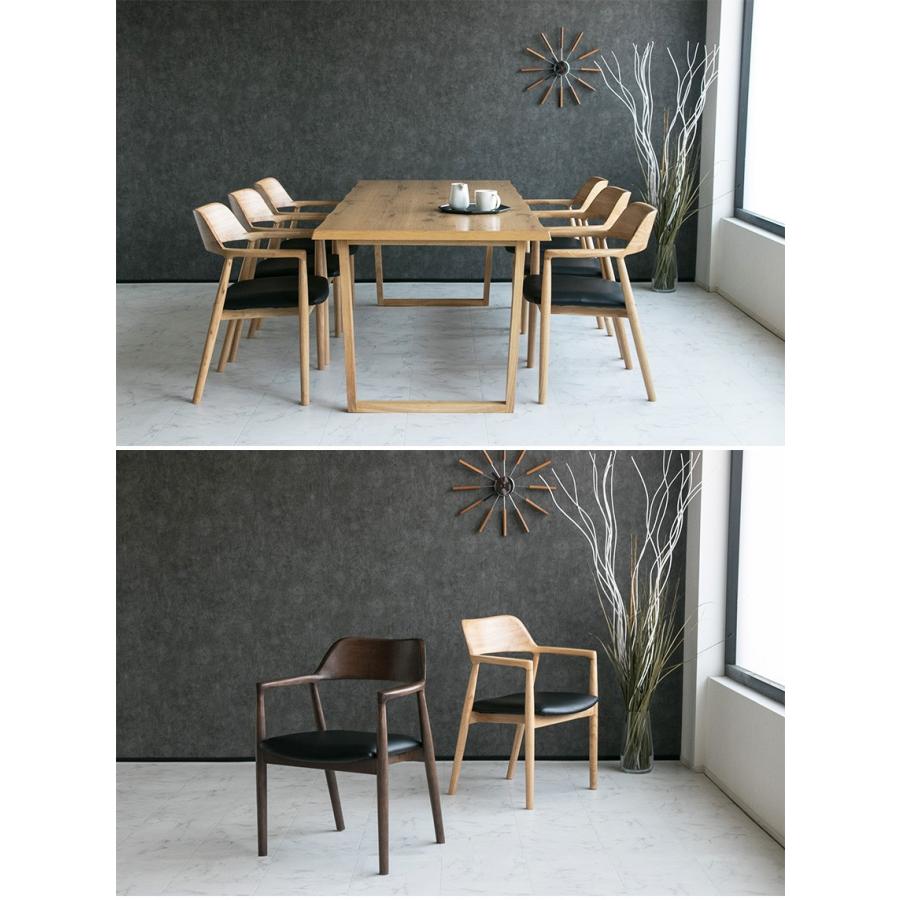 新入荷 ダイニングテーブルセット 6人掛け オーク突板 無垢材 7点セット ダイニングセット ナチュラル モダン ダイニングチェア おしゃれ 高級 210 ブラウン 肘付き 【CEG1960105064】(69900円)