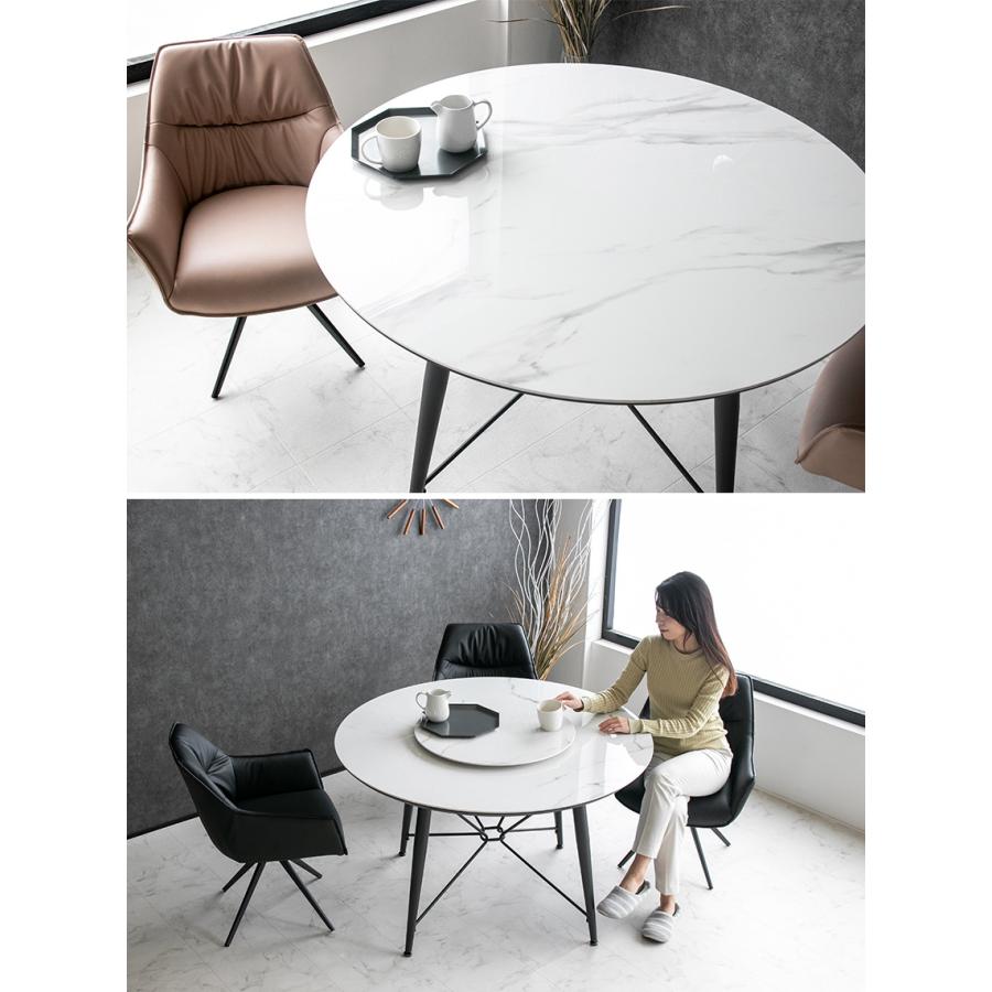 ダイニングテーブル 大理石 鏡面 丸テーブル 4人掛け クリスタルトップ ダイニングテーブル 単品 円形 大理石