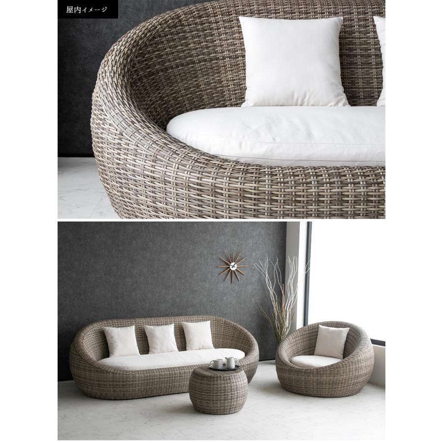 ガーデンソファ ラタン ソファー シンセティックラタン ソファ 3人掛け