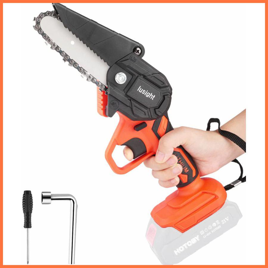 充電式 チェーンソー 無段変速可能 電動のこぎり 電動ノコギリ コードレス 木材の伐採 枝打ち 剪定 丸太の切断 ハイパワー 軽量 片手操作 園芸設備 本体のみ Che Nnso Orennji リュサイトストア 通販 Yahoo ショッピング