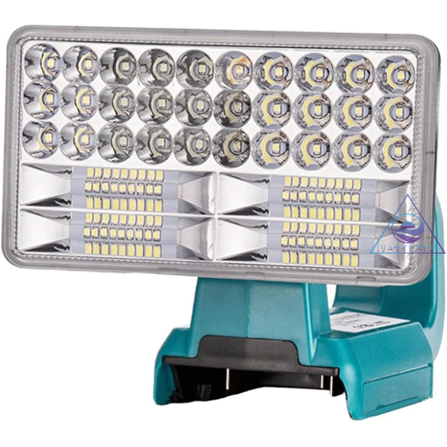 充電式led フラッドライト マキタ18vバッテリ用 高輝度 明るさ3300ルーメン フラッシュライト 作業灯 Usbポート搭載 スマホ充電可能 本体のみ