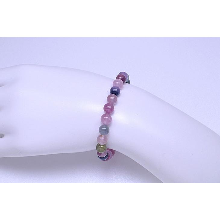 (希少) アフガニスタン産 ミックスカラートルマリン ブレスレット 7〜7.5mm AAAAA 高品質 天然石 パワーストーンの画像
